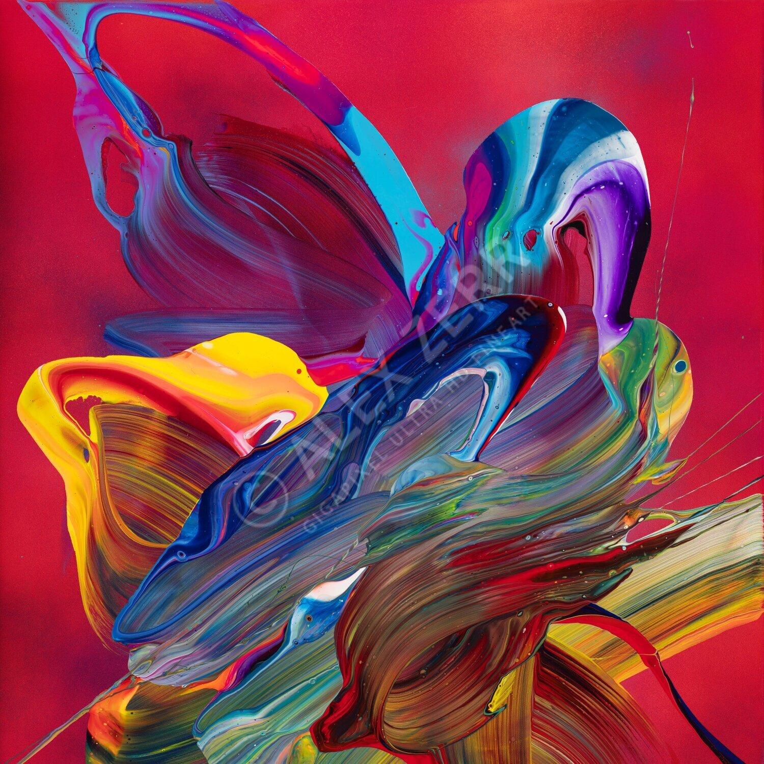 Kunstdruck abstraktes Bild 100x100cm auf Leinwand