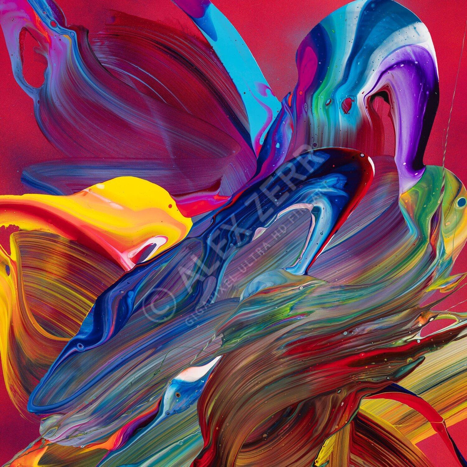 Kunstdruck abstraktes Bild 90x90cm auf Leinwand