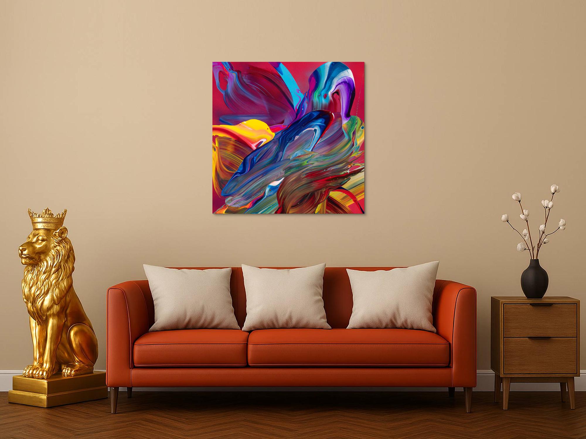 Kunstdruck abstraktes Bild 90x90cm auf Leinwand