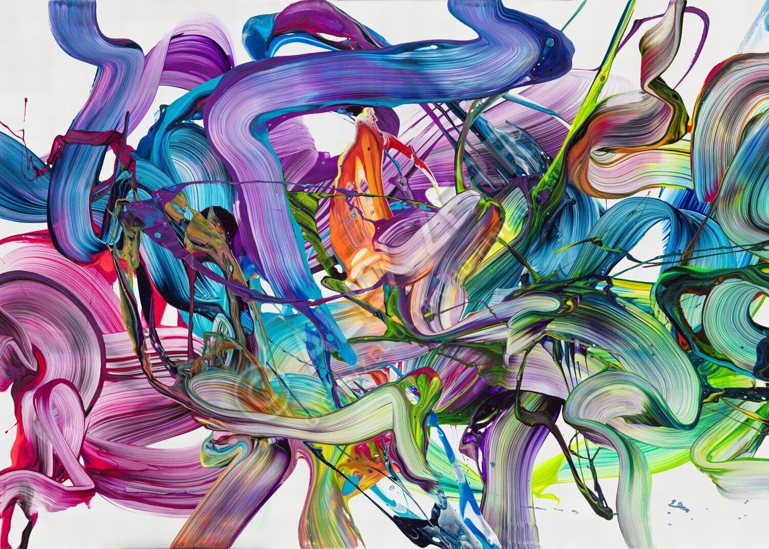 Kunstdruck abstraktes Bild 140x100cm auf Leinwand