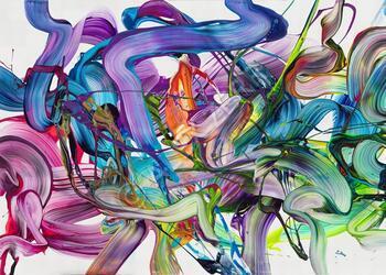 Kunstdruck abstraktes Bild 140x100cm auf Leinwand