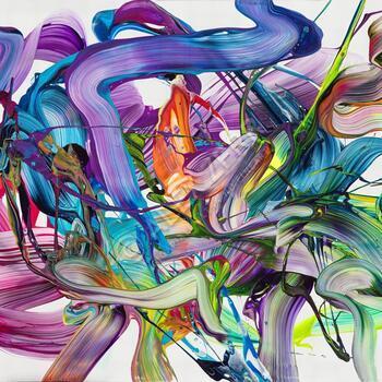 Kunstdruck abstraktes Bild 100x100cm auf Leinwand