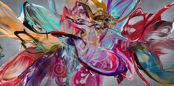 Kunstdruck abstraktes Bild 120x60cm auf Leinwand