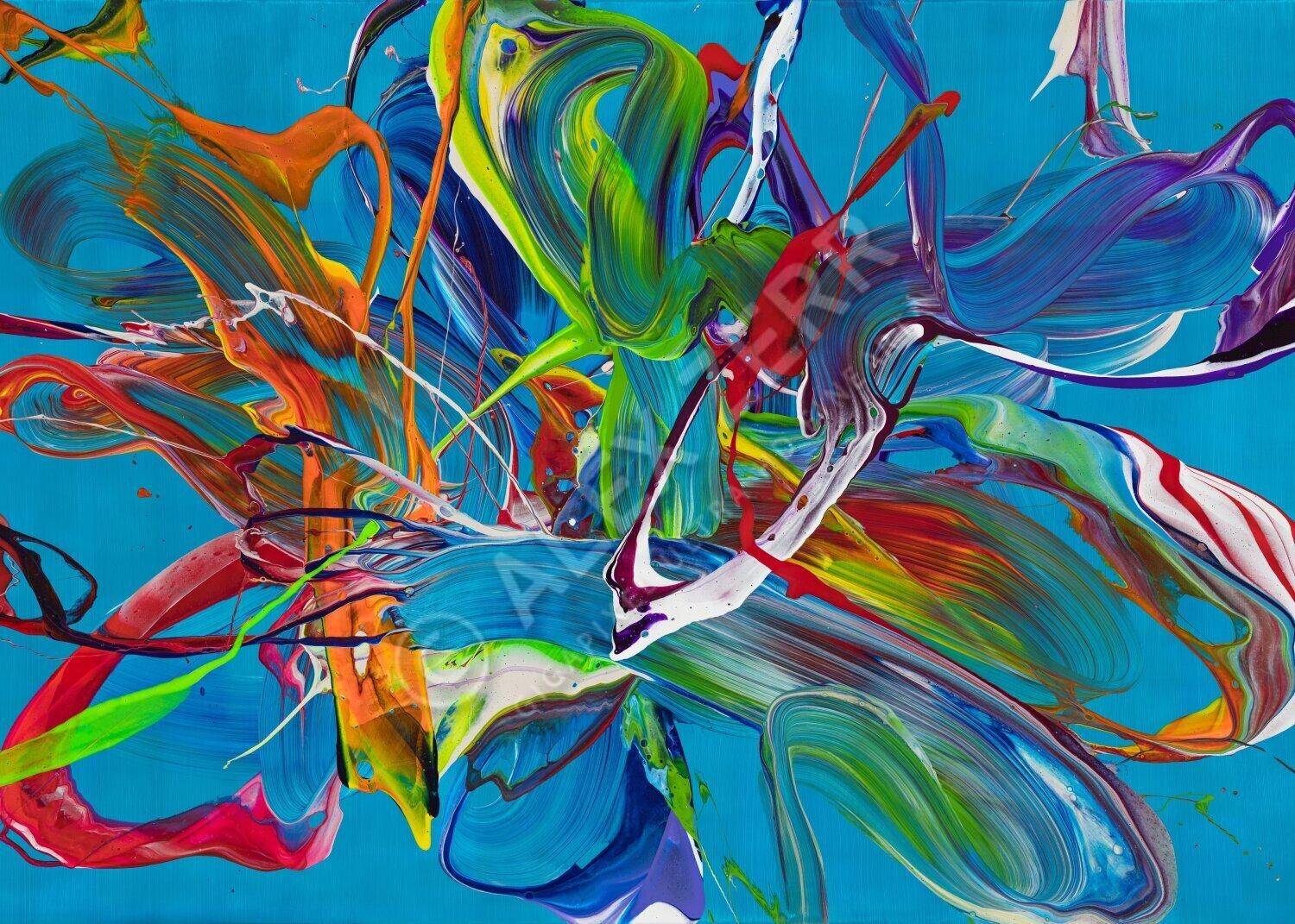 Kunstdruck abstraktes Bild 140x100cm auf Leinwand