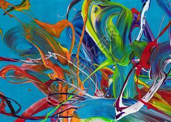 Kunstdruck abstraktes Bild 140x100cm auf Leinwand