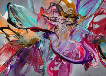 Kunstdruck abstraktes Bild 140x100cm auf Leinwand