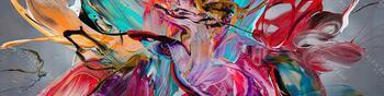 Kunstdruck abstraktes Bild 200x50cm auf Leinwand