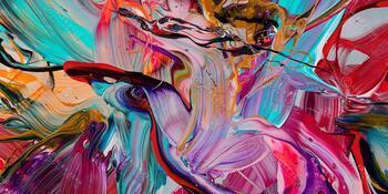 Kunstdruck abstraktes Bild 200x100cm auf Leinwand
