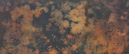 Abstraktes Bild aus echtem Rost und Acryl sehr mordernes Gemälde Rost auf schwarzem Hintergrund