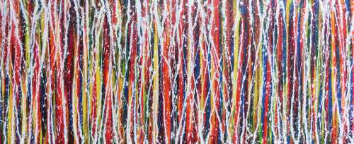 Abstraktes Acrylbild Action Painting buntes Gemälde sehr modern und zeitgenössisch