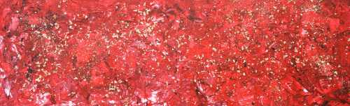 Abstraktes Acrylbild rot und gold sehr modern zeitgenössisch modern