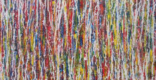 Modernes Acrylbild abstrakt Action Painting zeitgenössisch expressionistisch