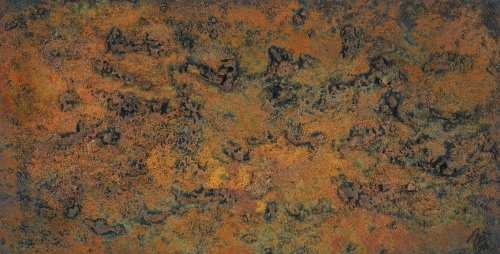 Abstraktes Bild aus echtem Rost mit grober Struktur Modern Art zeitgenössich