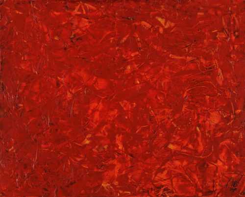 Abstraktes Acrylbild modernes Gemälde rot zeitgenössisch Modern Art handgemalt auf Leinand