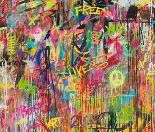 Abstraktes Original Gemälde 170x200cm Action Painting zeitgenössisch handgemalt Mischtechnik braun beige schwarz Einzelstück