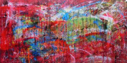 Acrylbild abstrakt bunt modern