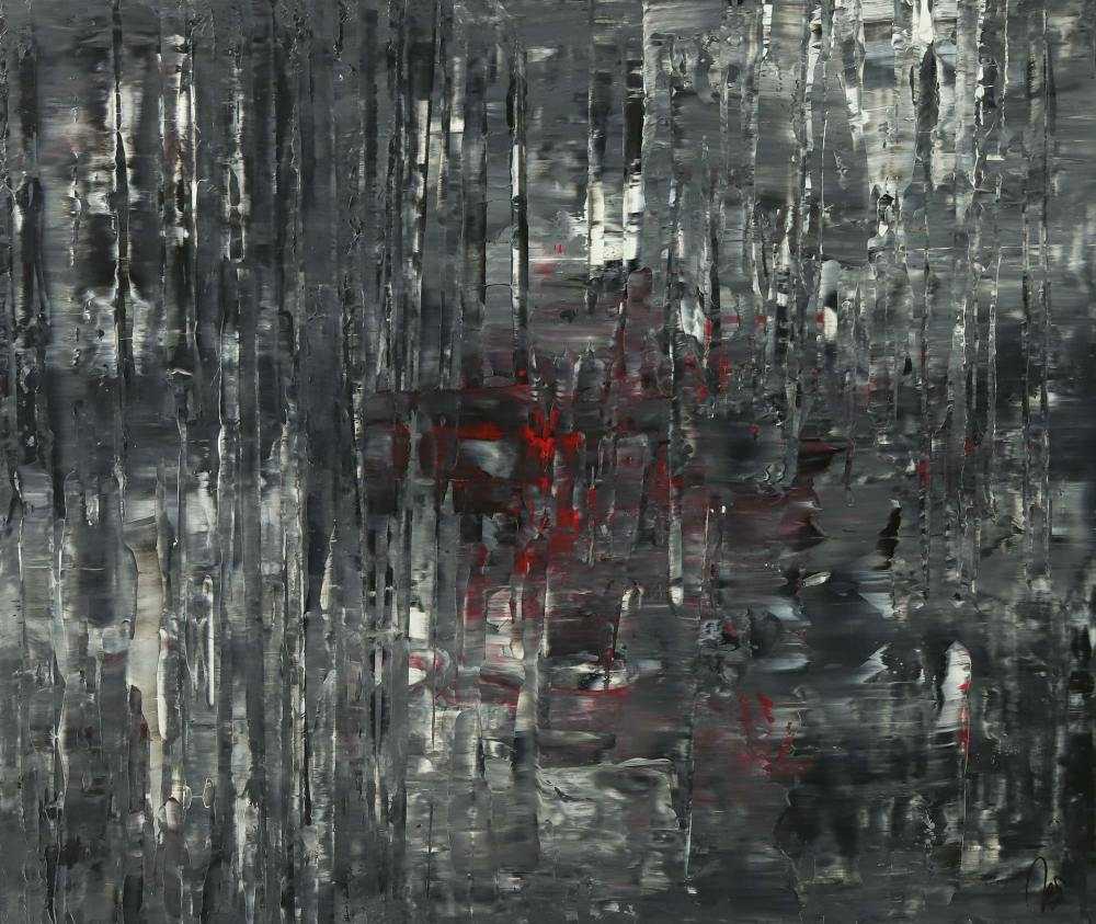 Hochwertige Kunst Auf Leinwand Abstraktes Acrylbild Schwarz Weiss Grau Modern Art Auf Leinwand Handgemalt Zeitgenossisch In 100x1cm Von Alex Zerr
