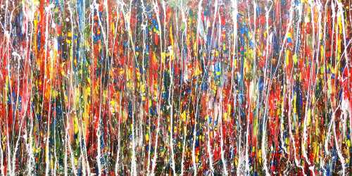 Abstraktes Acrylbild bunt modern