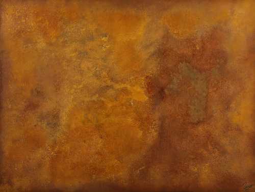 Abstraktes Gemälde aus echtem Rost auf Leinwand handgemalt Modern Art zeitgenössisch