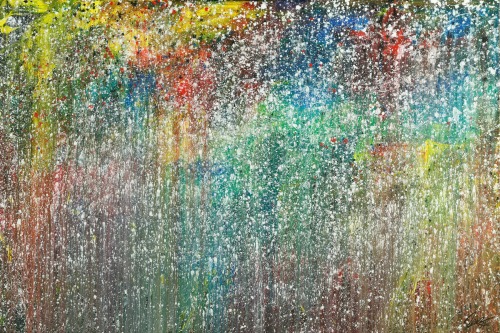 Gemälde Original abstrakt 100x150cm Action Painting Modern Art handgemalt Mischtechnik anthrazit beige grau einzigartig