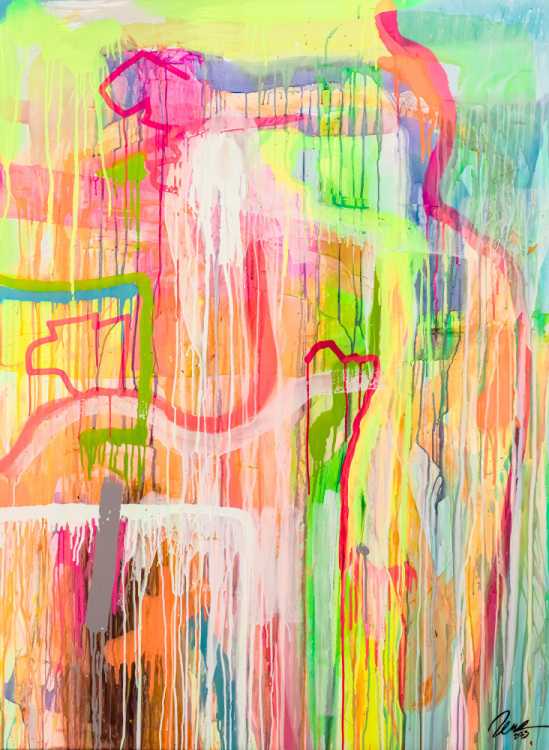 Original Gemälde abstrakt 150x110cm Mischtechnik expressionistisch handgemalt Mischtechnik beige weiß gelb hochwertig
