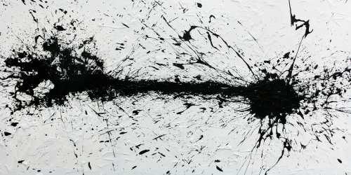 Abstraktes Acrylgemälde moderne Kunst in schwarz weiß