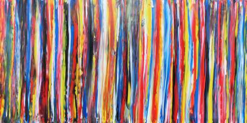 Abstraktes Acrylbild mit bunten streifen sehr modern