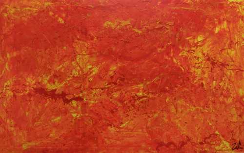 Abstraktes Acrylgemälde orange modern