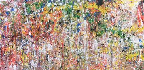 Buntes abstraktes Acrylbild modern mit vielen Farben