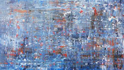 Anstraktes Acrylgemälde modern schlicht in blau
