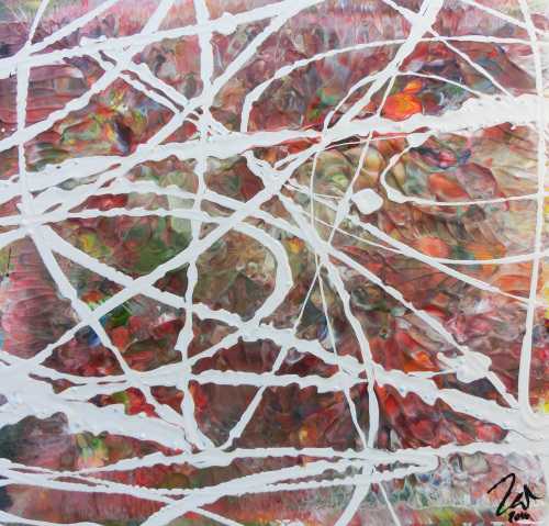 Abstraktes Acrylbild mit hellen Pastellfarben