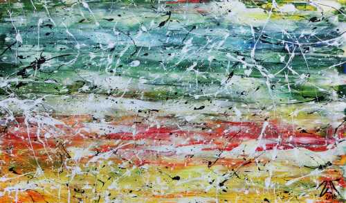 Modernes Acrylgemälde bunt und farbenfroh sehr modern