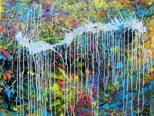 Abstraktes Acrylgemälde modern bunt zeitgenössisch
