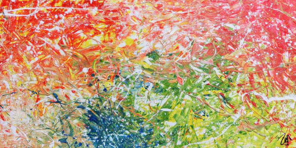 Modernes abstraktes Gemälde mit hellen bunten Farben