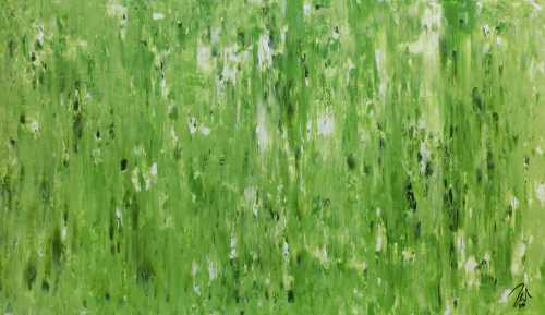 Modernes schlichtes Acrylbild abstrakt in grün