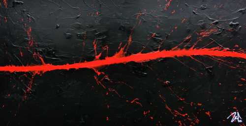 Minimalistisches Acrylbild in schwarz rot modern und schlicht