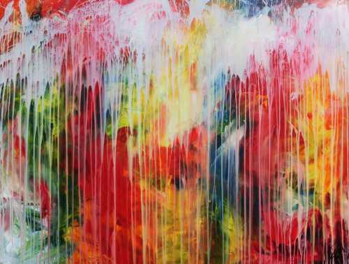 Modernes abstraktes Acrylbild modern mit sehr vielen Farben