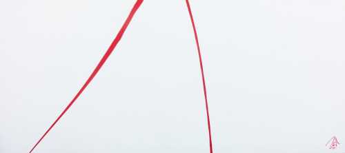 Sehr minimalistisches abstraktes Acrylbild schlichtes Gemälde in rot weiß