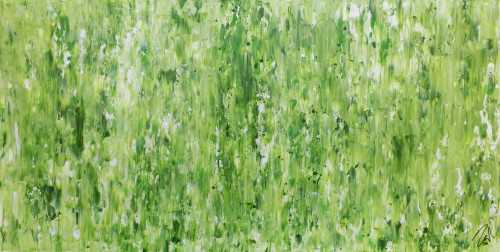 Grünes Acrylgemälde abstraktes Acrylbild modern schlich Spachteltechnik