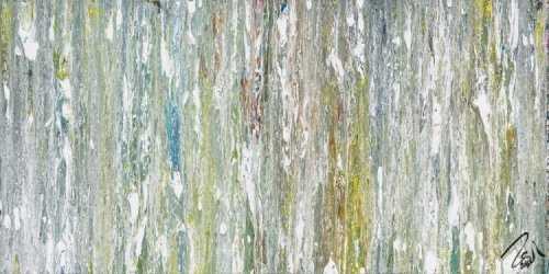 Original Gemälde abstrakt 60x120cm Fluid Painting Moderne Kunst handgemalt  weiß hellblau anthrazit hochwertig