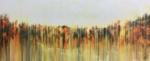 Abstraktes Gemälde mediterrane Farben modern orange gelb anthrazit