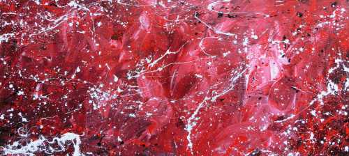 Abstraktes Acrylgemälde modern rot rosa weiß schlicht