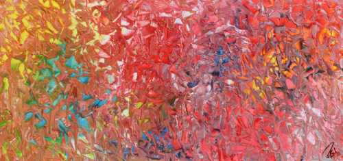 Abstraktes Acrylbild bunt Mischtechnik verlaufende Farben