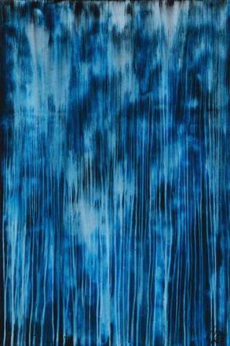 Original Gemälde abstrakt 150x100cm Minimalistisch expressionistisch auf Leinwand Mischtechnik blau hellblau türkis hochwertig